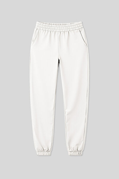 TOMMY LIFE Ecru Pockets Ψηλόμεση Άνετη Μορφή Λαστιχένια Γυναικεία Φούτερ στο ...