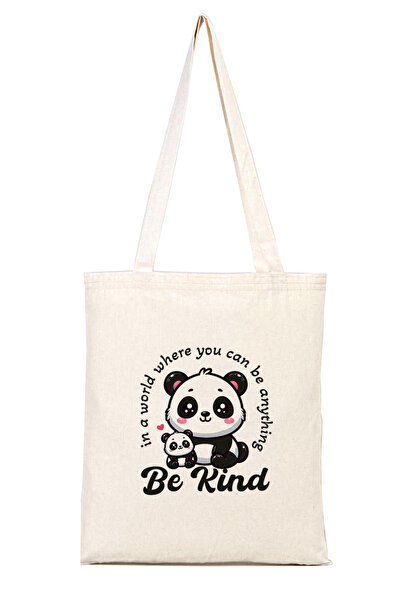 iyi fikirler 2 Adet Panda ve Yavrusu Bez Çanta 35x40cm
