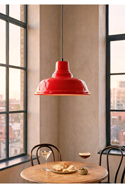 HOMİNG Robi Metal Retro Kırmızı Sarkıt Ev Restoran Cafe 241489