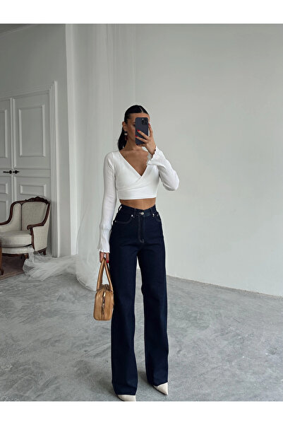 mydukkan.co Massimo Τζιν Παλάτσο με κοψίματα στα μπατζάκια - Ναυτικό μπλε