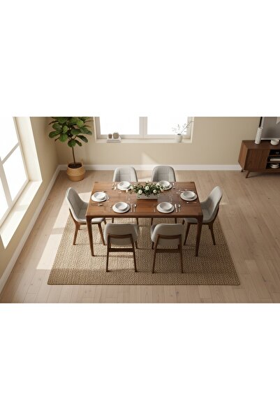 Home 130 x 80 Ceviz Yemek Masası , Yemek Odası Masası , Ofis Masaları Çalışma...