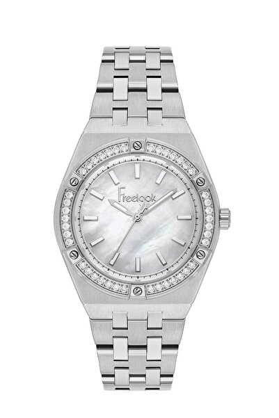 Freelook Fl.1.10453-1 Stoned Design Steel Case Steel Band Metallic Color Wome...