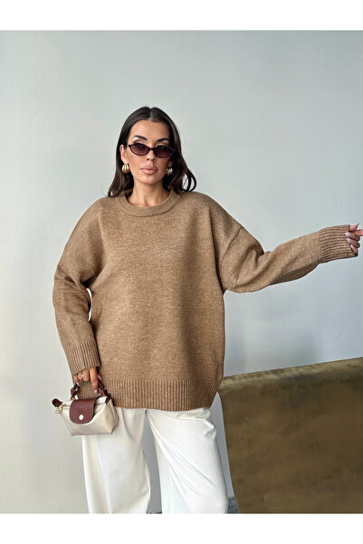mydukkan.co Washable Shearling Knitwear Sweater - Mink