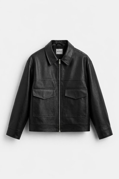 KOCCİ BUTİK Zra model new season relaxed fit four seasons viral men's leather jacket coat