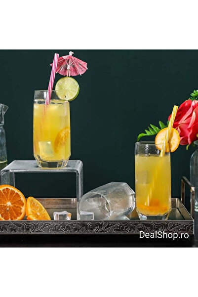 dealshopromania Σετ 6 γυάλινων ποτηριών Lav Diamond για νερό, χυμό, μπύρα, κρ...