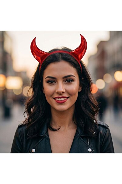 AMSCAN Bandă de Halloween cu coarne roșii strălucitoare pentru costume de vră...
