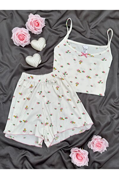 Lena Homewears Γυναικείο σετ πιτζάμες με σχέδια από ύφασμα Oslo με σορτς