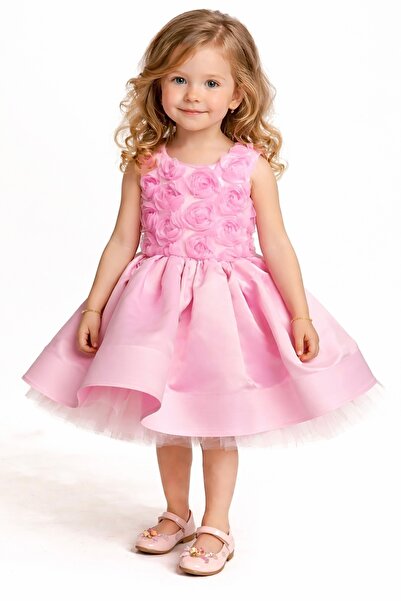 NAGİHAN Αμάνικο φλοράλ φουσκωτό φόρεμα για κορίτσια για ειδικές περιστάσεις /...