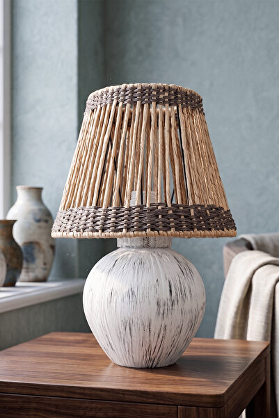 Hmydesign Pauvre Handmade Seramik Abajur Krem-Eskitme