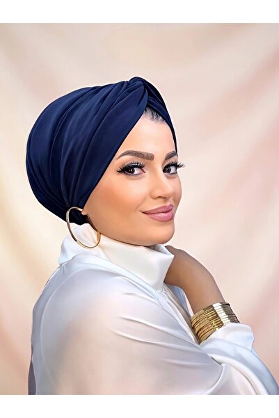 Moda Nurhan Lacivert Dolgulu Düğüm Bone