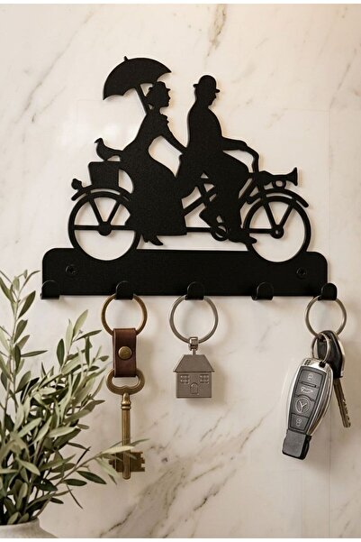 VENON ΜΑΥΡΟ Ζευγάρι ερωτευμένων που ποδηλατούν μοντέρνα διακόσμηση τοίχου με ...