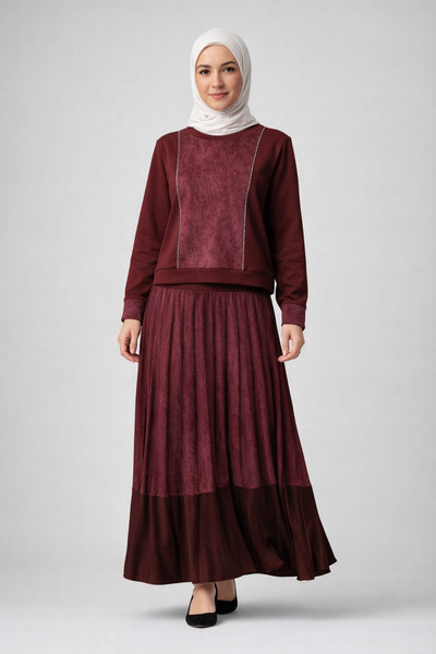 Mutlu City Γυναικεία μπλούζα και φούστα μεσήλικας 4121