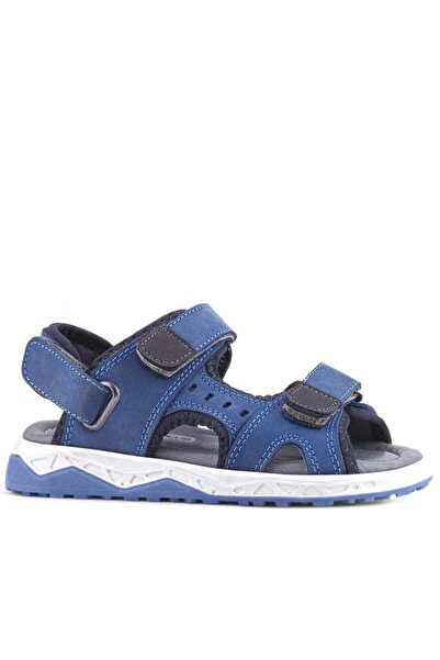 Rakerplus Παιδικά παπούτσια σανδάλια από γνήσιο δέρμα μπλε άνετη σόλα με Velcro
