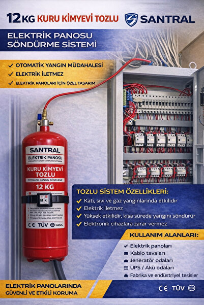 santral yangın 12 KG GAZLI OTOMATİK PANO SÖNDÜRME SİSTEMİ (8MT TUPİNK)