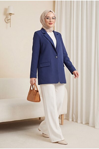 Modamorfo Μπουφάν με ένα κουμπί Lycra Pocket - Navy