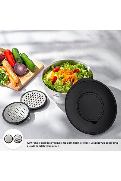 Emsan Demre 3 in 1 Siyah Çok Amaçlı Karıştırma ve Saklama Kabı