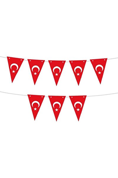 Üçgen Flama Süsleme Seti -Ay Yıldız-- Pakette 1 Adet