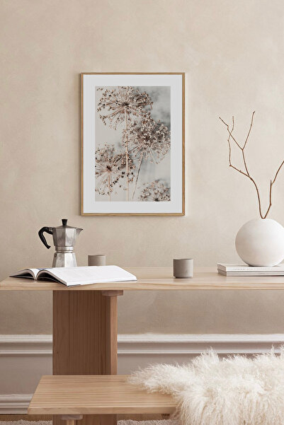 Muyika Design Dekoratif Tablo Hediyelik Ahşap Çerçeveli Minimalist Doğal Çiçe...