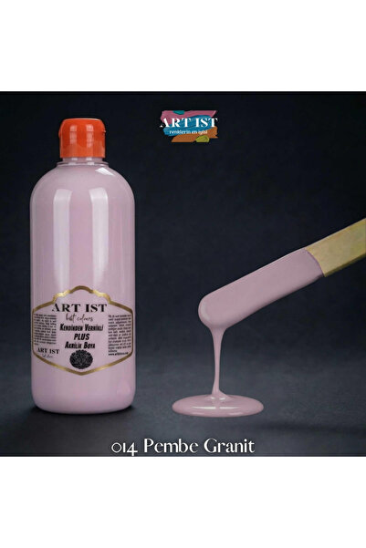 ART IST Kendinden Vernikli PLUS Su Bazlı Akrilik Boya 500ml - 014 PEMBE GRANİT