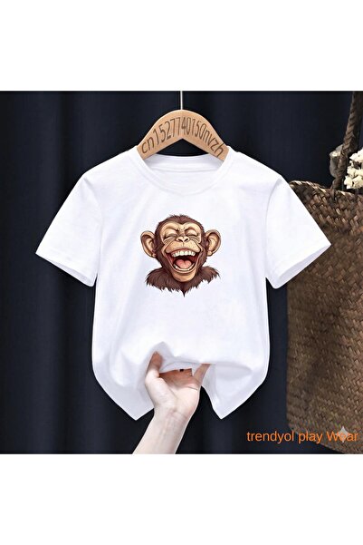 playwear Nasmiješeni majmun, štampana 100% dječja unisex majica, veličine 5, ...