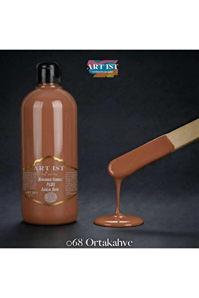 ART IST Kendinden Vernikli PLUS Su Bazlı Akrilik Boya 500ml - 068 ORTA KAHVE
