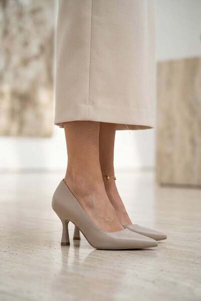 Ayakkabı Fuarı Elit MST1184R Γυναικεία Κλασικά Παπούτσια με Τακούνι Μπεζ