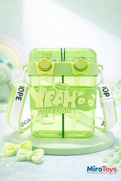 Miro Toys Yeah Double Compartment Water Bottle - Colorful Neck Strap Double D...