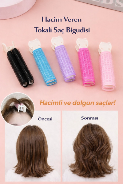 Yenilig Bigudiu de păr cu cataramă pentru volum |   Rolă practică pentru coaf...