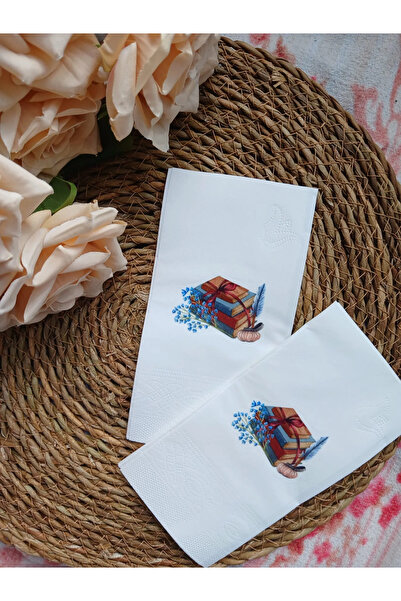 Bymarydesing Book Patterned Napkin – Paper Napkin for Stylish and Elegant Pre...