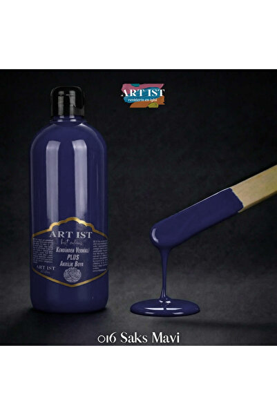 ART IST Kendinden Vernikli PLUS Su Bazlı Akrilik Boya 500ml - 016 SAKS MAVİ