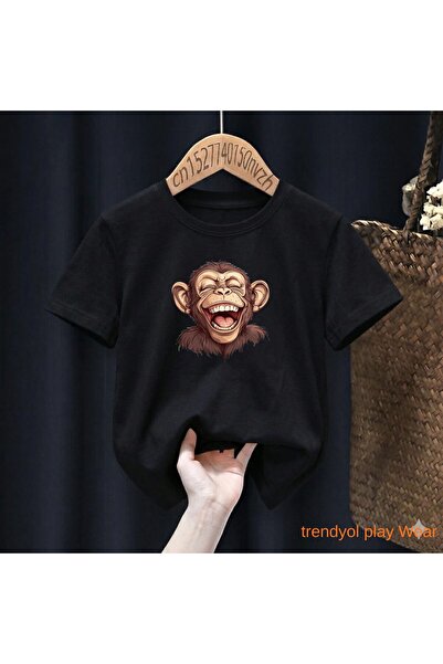 playwear Nasmiješeni majmun, štampana 100% dječja unisex majica, veličine 5, ...