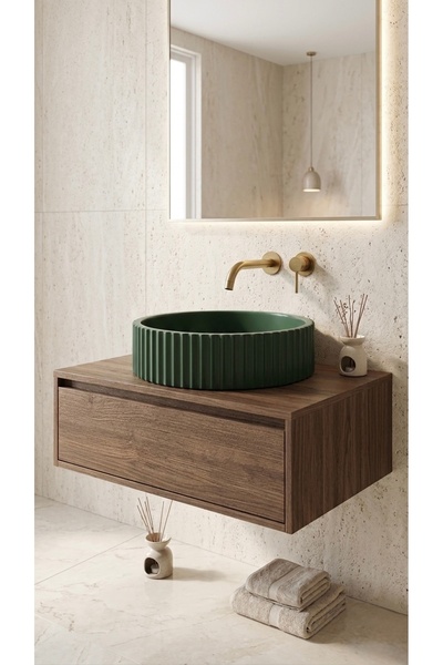 BellaMatta Modern Çizgili Beton Lavabo