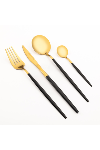 Malooki Σετ μαχαιροπίρουνων 24 τεμαχίων από ανοξείδωτο ατσάλι 18/10 σε δίχρωμ...