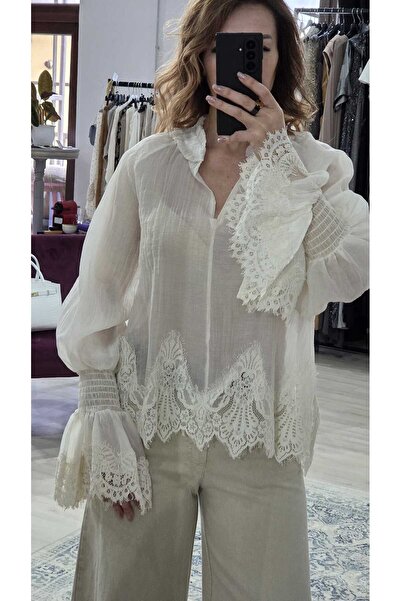 OEM Bluză din dantelă pentru femei, mărime unică – Top elegant din dantelă, c...