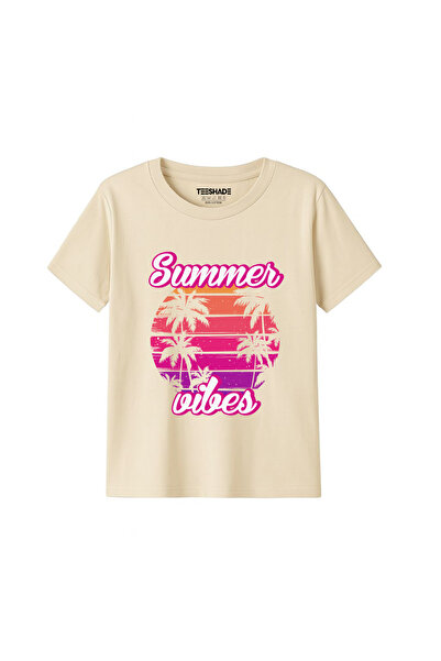 Yoo Street Summer Vibes Sunet T-Shirt for Unisex Kids 100% Cotton, Multiple C...