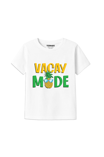 Yoo Street Vacay Mode T-Shirt for Unisex Kids 100% Cotton, Multiple Colors – ...