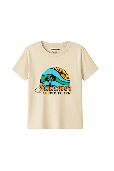 Yoo Street Summer Should Be Fun T-Shirt for Unisex Kids 100% Cotton, Multiple...