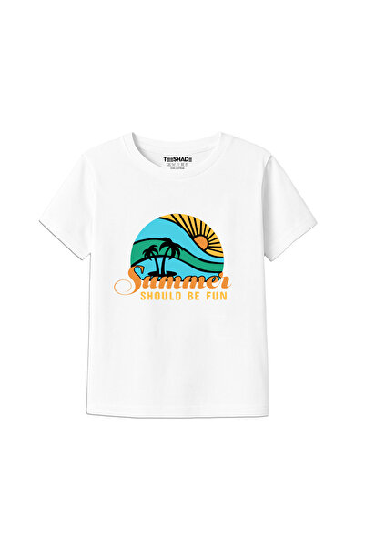 Yoo Street Summer Should Be Fun T-Shirt for Unisex Kids 100% Cotton, Multiple...