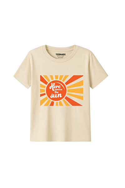 Yoo Street Here Comes The Sun T-Shirt for Unisex Kids 100% Cotton, Multiple C...