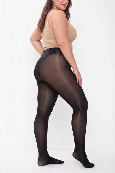 DÜVEN Μεγάλο μέγεθος, μαύρο χρώμα, γυαλιστερό καλσόν 40 Den, μεσαίο καλσόν μάξι