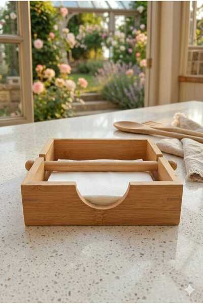 Funny Life Θήκη χαρτοπετσέτας από μπαμπού - 18 εκ.