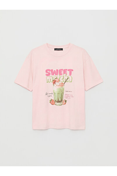LC Waikiki New Season Pink 100% Cotton Women's T-Shirt