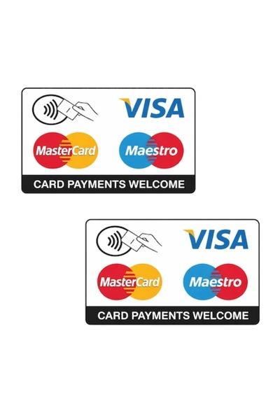 Oracal Σετ 2 ανθεκτικών αυτοκόλλητων, για ταξί, πληρωμή με κάρτα Visa Masterc...