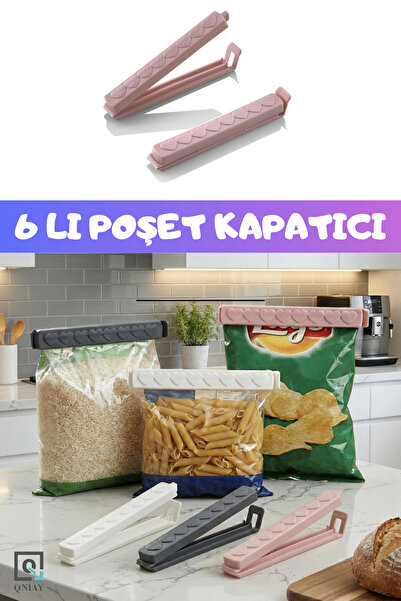 QNİAY 6lı Poşet Klipsi Ambalaj Ve Torba Kapatma Aparatı Poşet Kapatıcı 11 cm ...