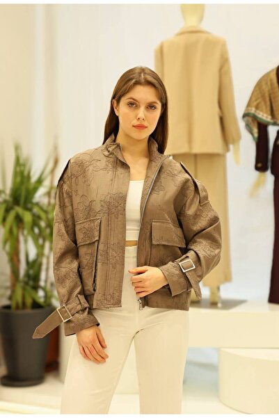 LOKADI Γυναικείο μπουφάν με κέντημα μπροντέ, oversized - Εποχιακό μπουφάν bom...