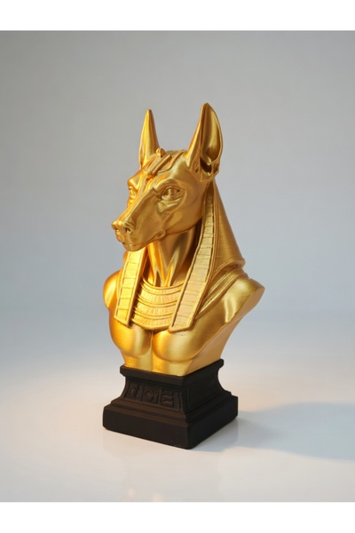 Decorius Antik Mısır Tanrısı Anubis - Yüksek Detaylı Büst - 15cm - Köpek Başl...