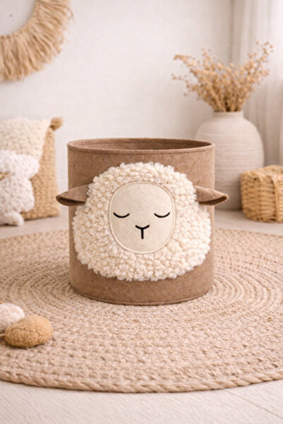 Cherry Bloom Cotton Οργανωτής καλαθιού παιδικού δωματίου Teddy Kuzucuk 25 εκ.