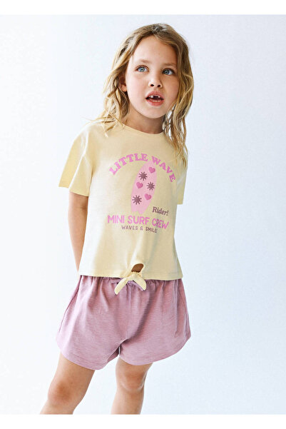 MANGO Baby Bağ detaylı desenli tişört