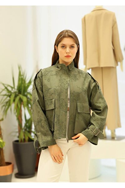 LOKADI Women's Brode Embroidered Oversize Jacket - Seasonal Bomber Jacket wit...