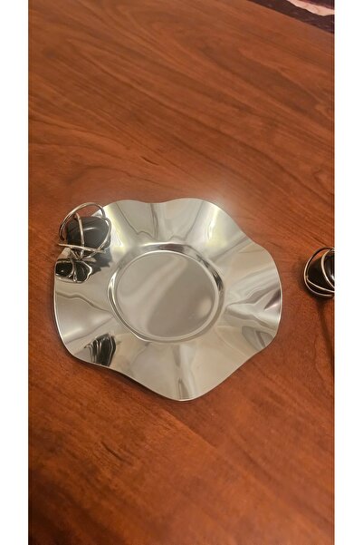 Turkish Store İstanbul Black Stone 6-Person Tea Plate and Spoon